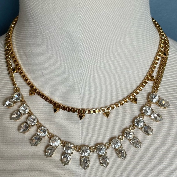 Juicy Couture Necklace Double Strand Gold Plated Crystal - Picture 1 of 8